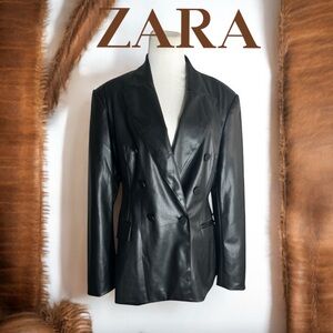 NWT Zara Women's Black Leather Jacket